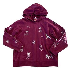 Johnny Was Tippi Embroidered Dogs Hooded Sweatshirt
